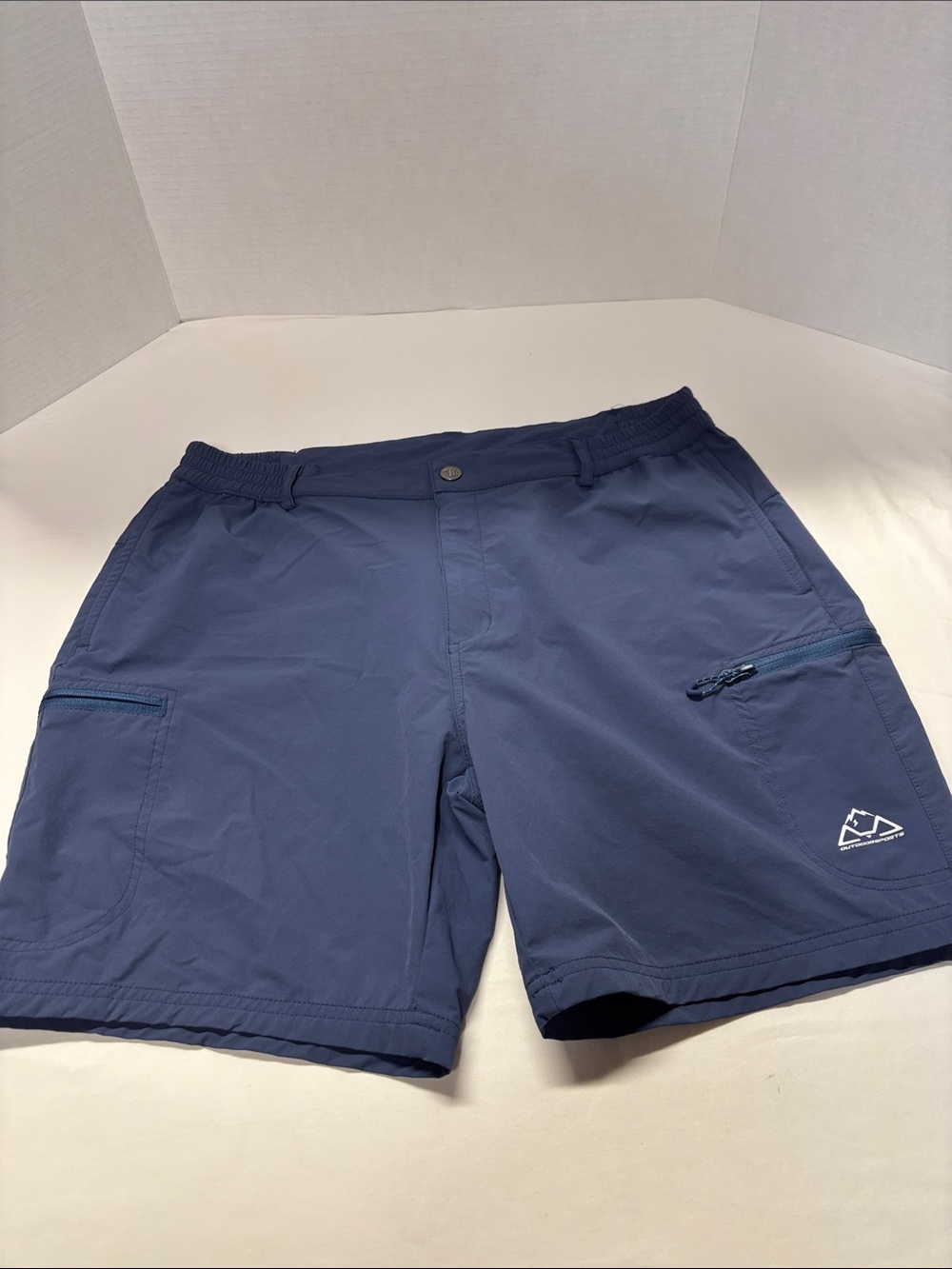 Outdoor Sports Products Navy Active Shorts with zip pockets